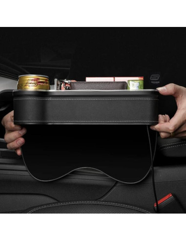 Organizador Tumecos para Espacio entre Asientos con Luz y Carga USB