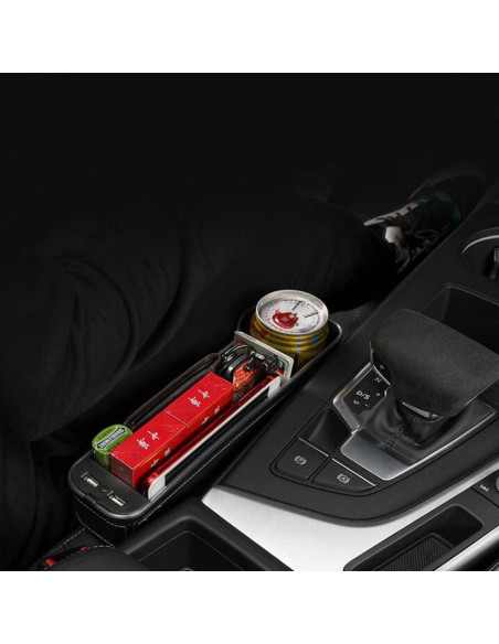 Organizador Tumecos para Espacio entre Asientos con Luz y Carga USB