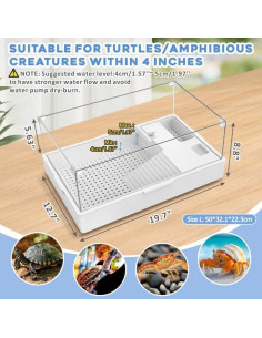 Kit de Acuario Grande GOZILLA GZ-500TB para Tortugas 50cm 2