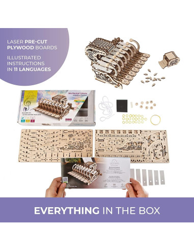 Rompecabezas Mecánico 3D UGEARS Celesta Musical - 573 Piezas