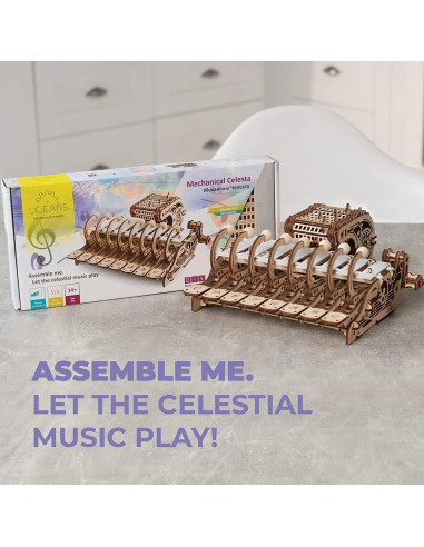 Rompecabezas Mecánico 3D UGEARS Celesta Musical - 573 Piezas