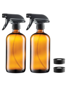 Botellas de Spray de Vidrio Paksh Novelties Ámbar 2x16 Oz Recargables