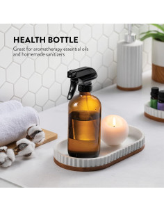 Botellas de Spray de Vidrio Paksh Novelties Ámbar 2x16 Oz Recargables 2