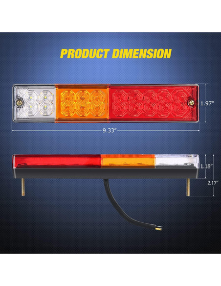 Nilight 2PCS Luz Trasera para Remolque 20LED IP65