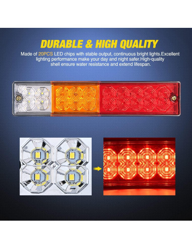 Nilight 2PCS Luz Trasera para Remolque 20LED IP65