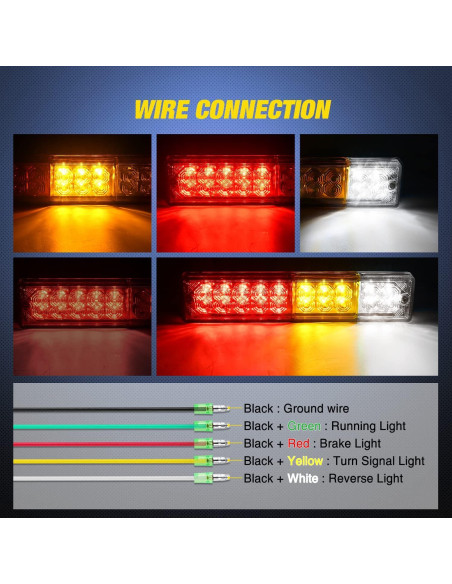 Nilight 2PCS Luz Trasera para Remolque 20LED IP65