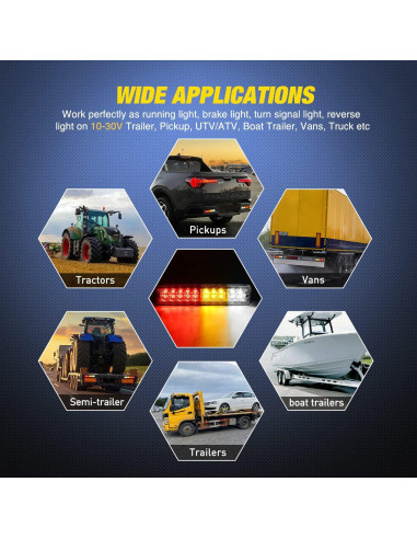 Nilight 2PCS Luz Trasera para Remolque 20LED IP65