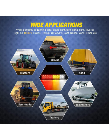 Nilight 2PCS Luz Trasera para Remolque 20LED IP65