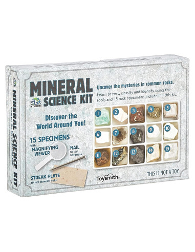 Kit de Ciencia Mineral Toysmith 15 Especímenes para Jóvenes Geólogos