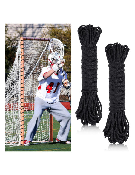 Cordón de Red de Lacrosse Wowangce 28m x 4mm Negro - 2 Pcs