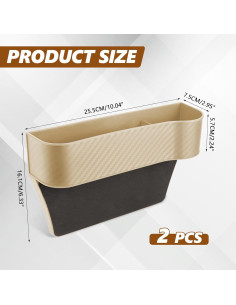 Organizador de Relleno de Espacio entre Asientos Hbxdeco Beige 2PCS 2