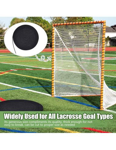 Cordón de Red de Lacrosse Wowangce 28m x 4mm Negro - 2 Pcs