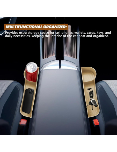 Organizador de Relleno de Espacio entre Asientos Hbxdeco Beige 2PCS