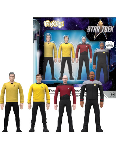 Figuras de Acción Articuladas TCG Toys FleXfigs Star Trek - 4 Capitanes