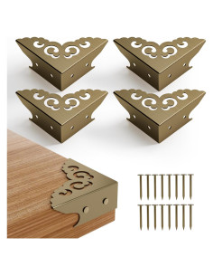 4 Protectores de Esquinas Metálicos RFORPLY Bronce 5.4cm