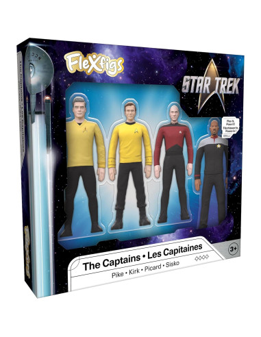 Figuras de Acción Articuladas TCG Toys FleXfigs Star Trek - 4 Capitanes