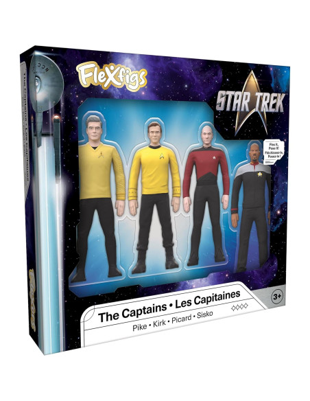 Figuras de Acción Articuladas TCG Toys FleXfigs Star Trek - 4 Capitanes