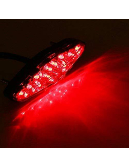 Luz Trasera LED de Motocicleta Keenso 12V 15 LEDs Resistente al Agua