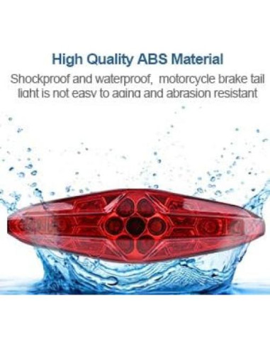 Luz Trasera LED de Motocicleta Keenso 12V 15 LEDs Resistente al Agua