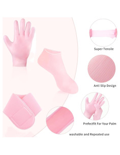 Juego de Guantes y Calcetines Hidratantes de Silicona 3 Piezas 2