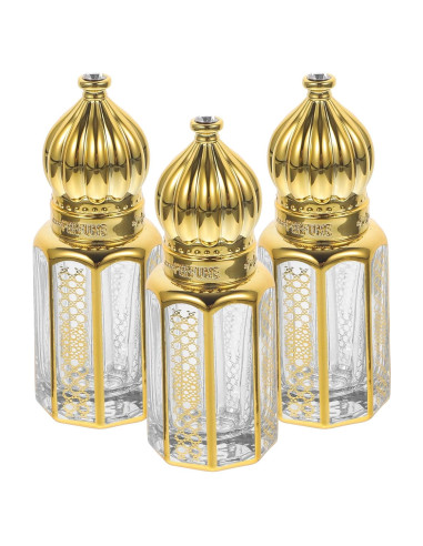 3 Botellas de Perfume Árabes Vintage LALAFINA 3ml Cristal