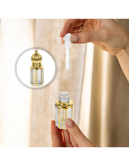 3 Botellas de Perfume Árabes Vintage LALAFINA 3ml Cristal