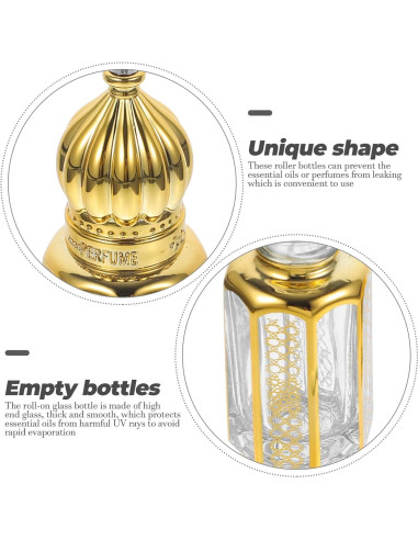 3 Botellas de Perfume Árabes Vintage LALAFINA 3ml Cristal