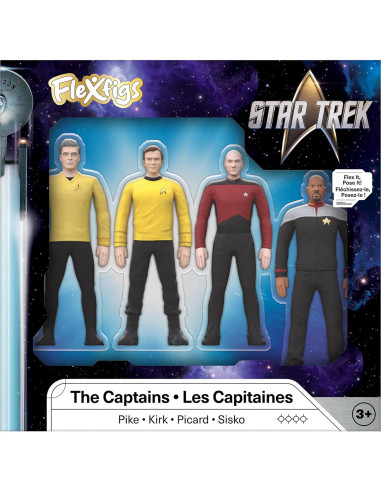 Figuras de Acción Articuladas TCG Toys FleXfigs Star Trek - 4 Capitanes