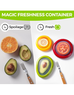 Conjunto de Recipientes de Silicona para Aguacate y Verduras 2