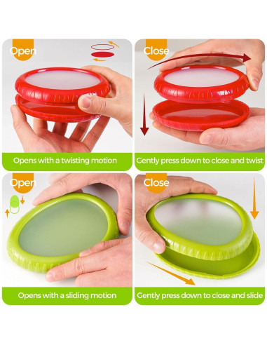 Conjunto de Recipientes de Silicona para Aguacate y Verduras