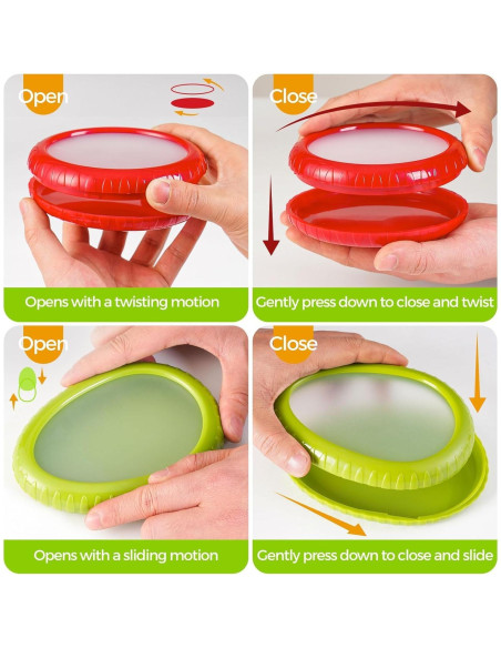 Conjunto de Recipientes de Silicona para Aguacate y Verduras