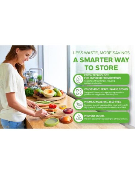 Conjunto de Recipientes de Silicona para Aguacate y Verduras