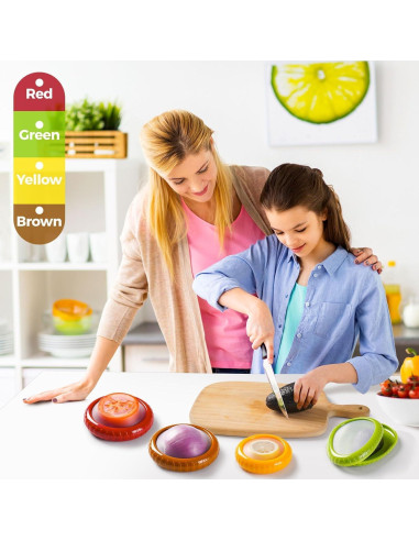 Conjunto de Recipientes de Silicona para Aguacate y Verduras