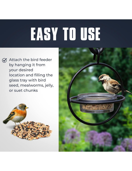 Comedero Colgante Zazu Monarch Abode con Tazón de Vidrio 22cm