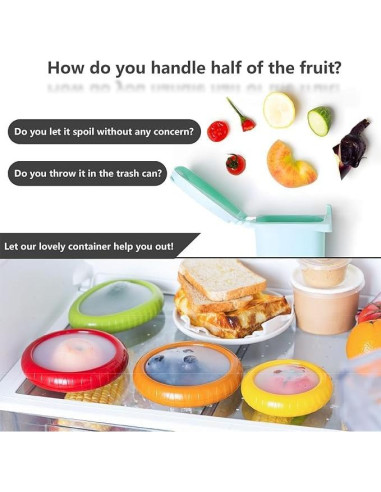 Conjunto de Recipientes de Silicona para Aguacate y Verduras