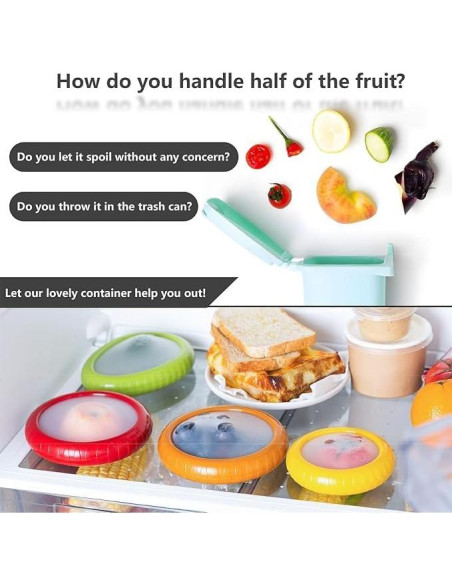 Conjunto de Recipientes de Silicona para Aguacate y Verduras