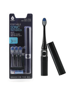 Cepillo de dientes sónico Pursonic S53BK portátil con 3 cabezales