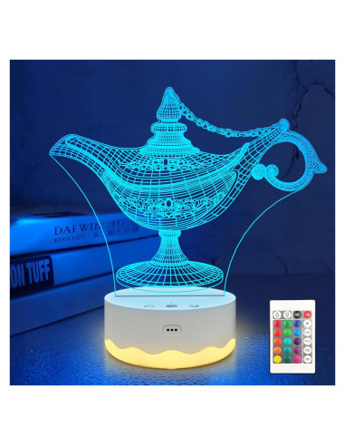 Lámpara mágica 3D Aladino Lampeez con control remoto 16 colores