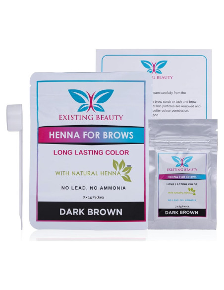 Tinte de Cejas de Henna Marrón Oscuro Existing Beauty - Kit Profesional