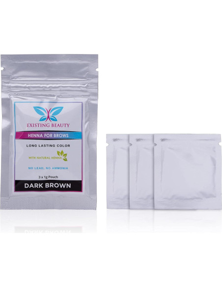 Tinte de Cejas de Henna Marrón Oscuro Existing Beauty - Kit Profesional