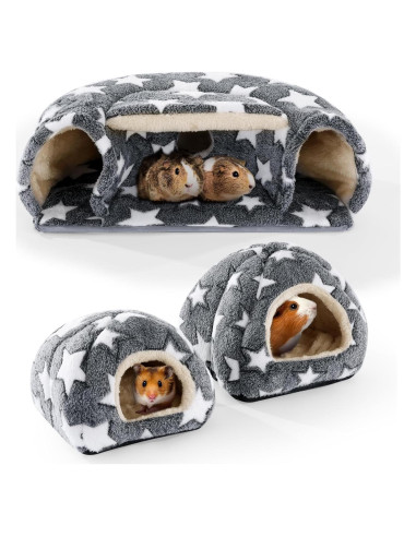 Accesorios para Cobayas MABOZOO - 2 Camas y Túnel Escondite