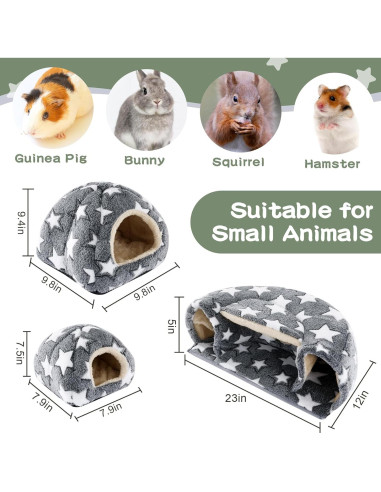 Accesorios para Cobayas MABOZOO - 2 Camas y Túnel Escondite