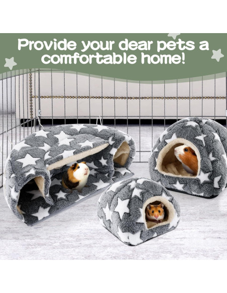 Accesorios para Cobayas MABOZOO - 2 Camas y Túnel Escondite
