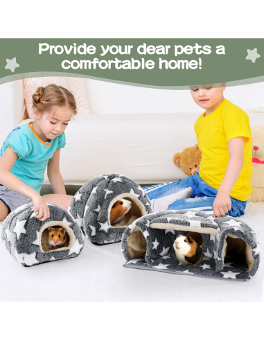 Accesorios para Cobayas MABOZOO - 2 Camas y Túnel Escondite