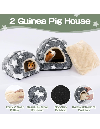 Accesorios para Cobayas MABOZOO - 2 Camas y Túnel Escondite