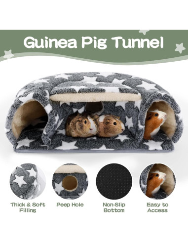 Accesorios para Cobayas MABOZOO - 2 Camas y Túnel Escondite