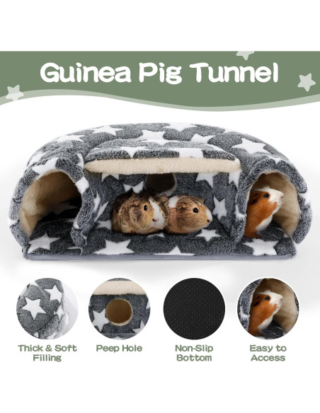 Accesorios para Cobayas MABOZOO - 2 Camas y Túnel Escondite