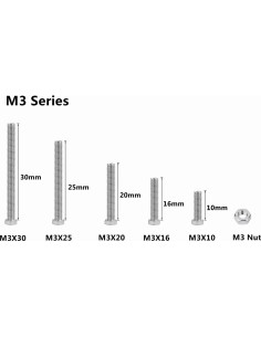 Kit 300 Pcs Tornillos y Tuercas M3 Acero Inoxidable 304 Hexagonal 2