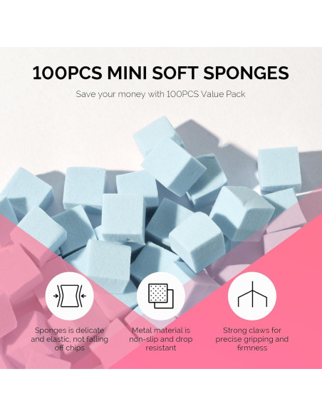Esponjas Suaves para Uñas MelodySusie 100 Pcs Azul