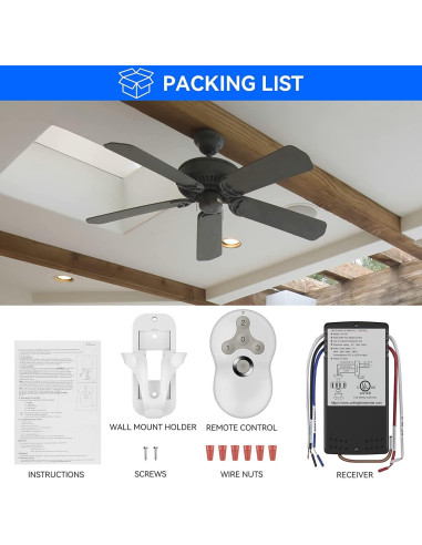 Control Remoto Universal para Ventilador de Techo FEKOTS 3 Velocidades